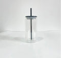 16oz cup with coloured lid and straw