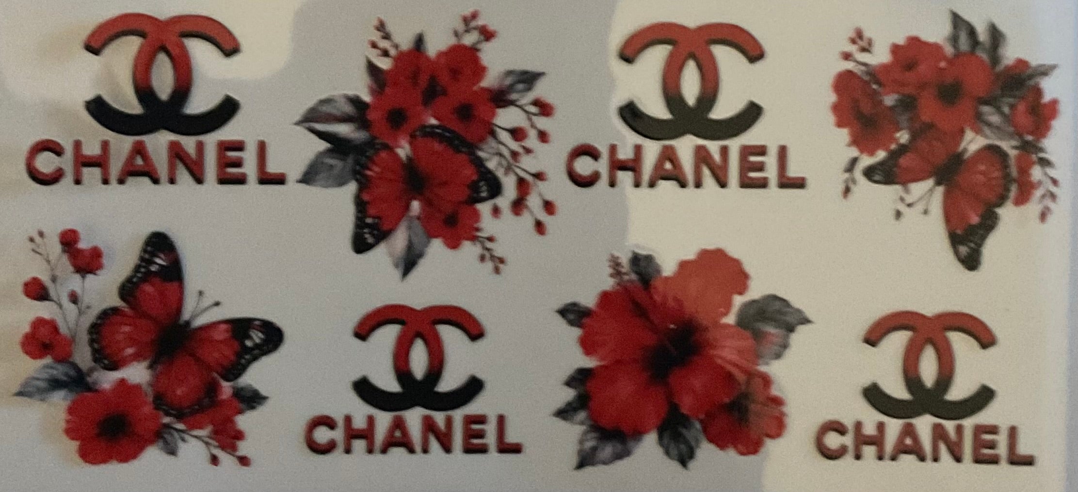 Chanel red flowers