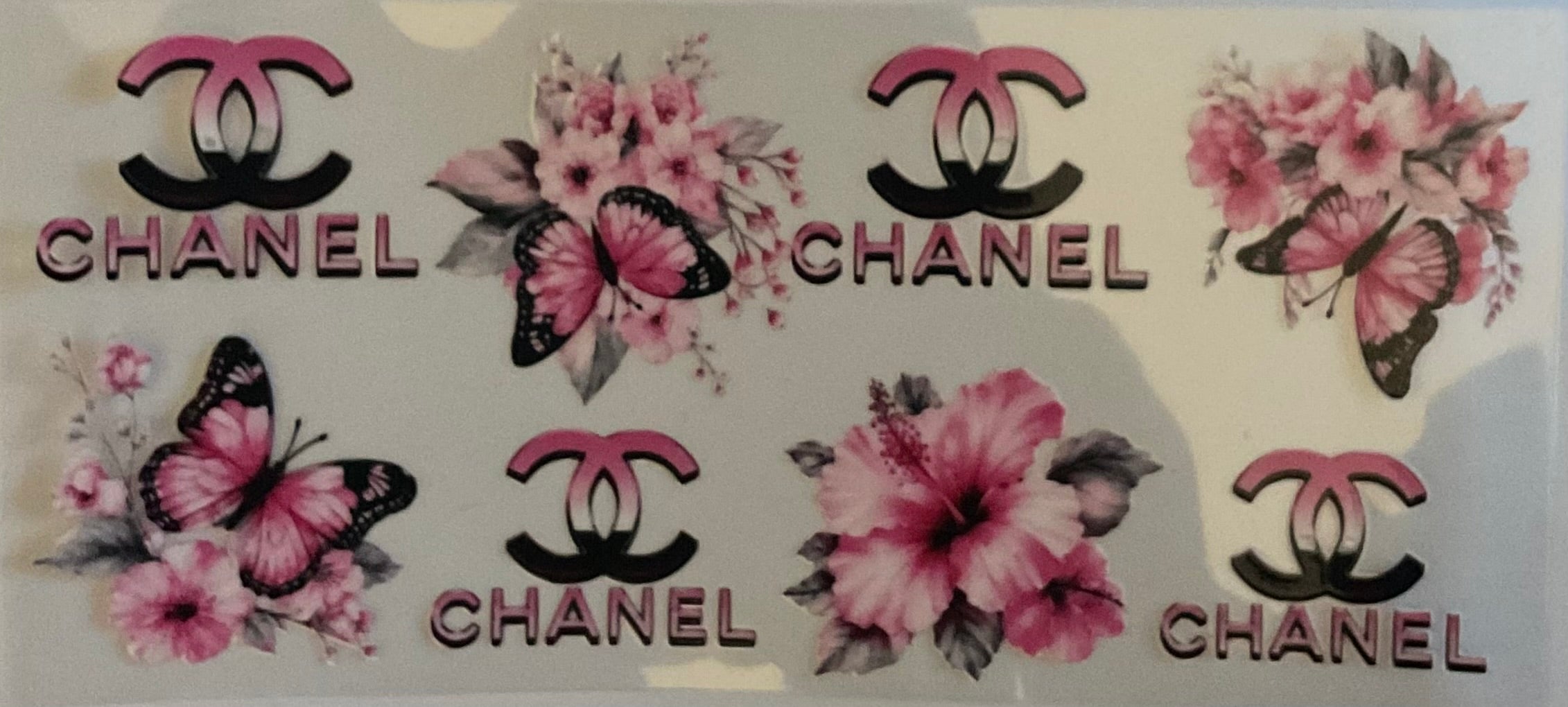 Chanel with pink flowers