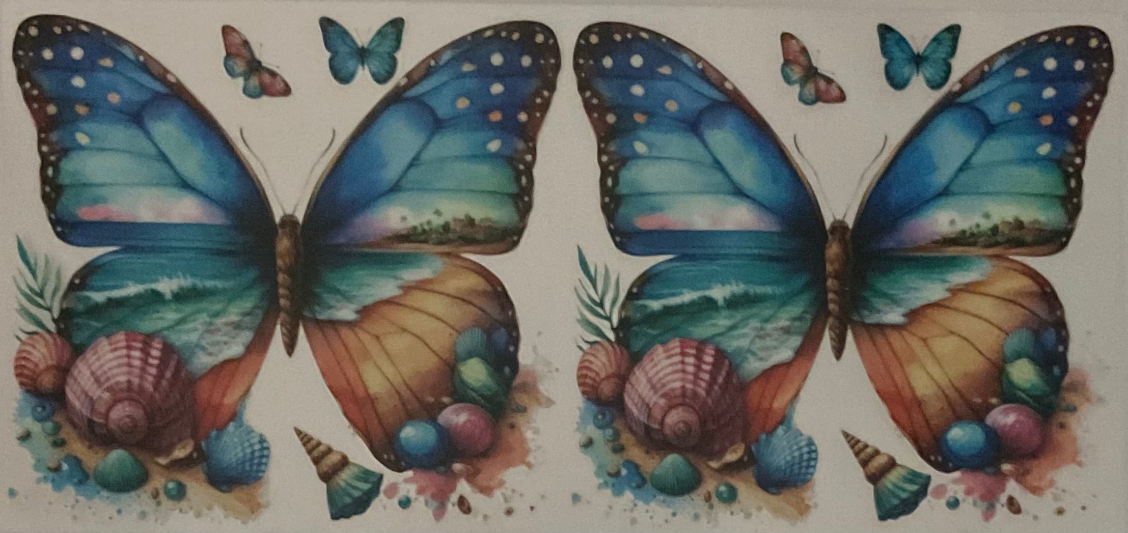 Butterflies beach scene