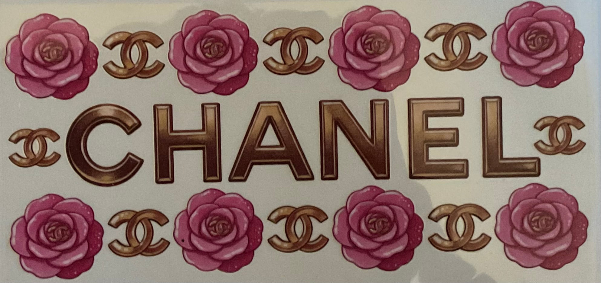 Chanel with pink roses