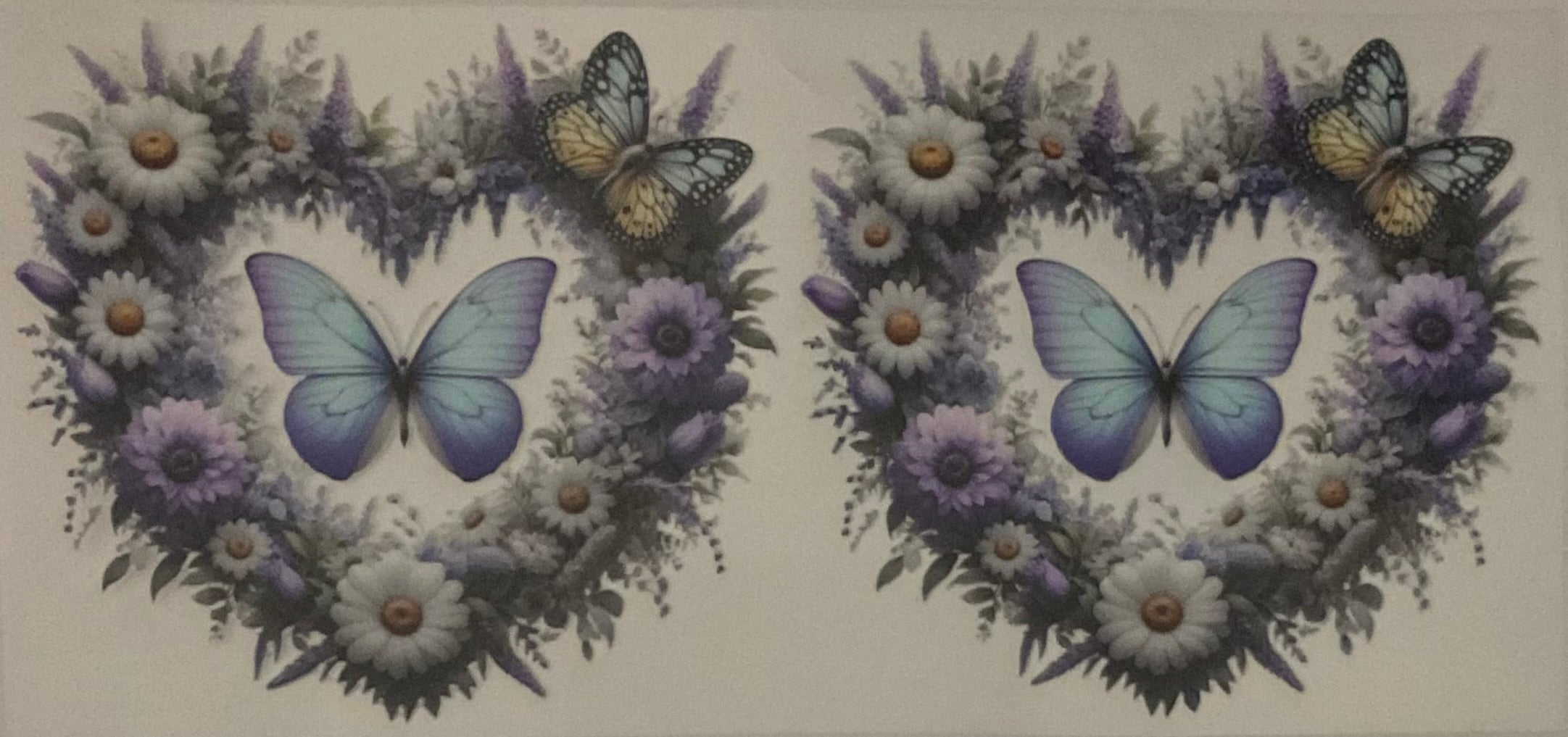 Butterflies in flower hearts